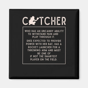 Aimant Softball Catcher Girl Funny Baseball Player Humour