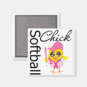 Aimant Softball Chick (Recto/Verso)