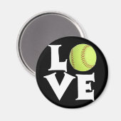Aimant Softball Love (Recto/Verso)