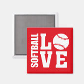 Aimant Softball Love (Recto/Verso)