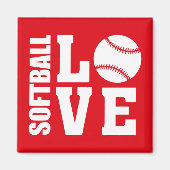 Aimant Softball Love (Devant)