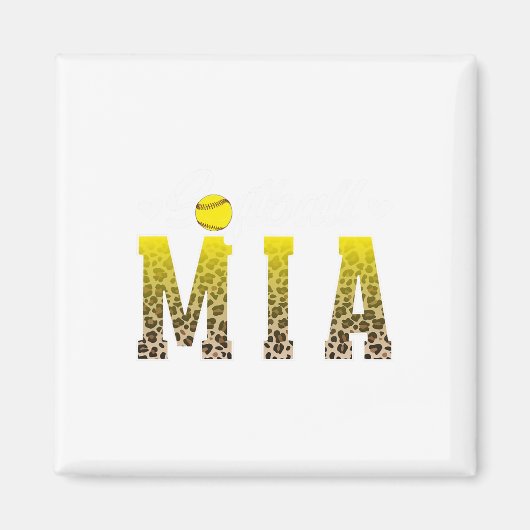 Aimant Softball Mia Leopard Grandma Mia Of A Softball Pla (Devant)