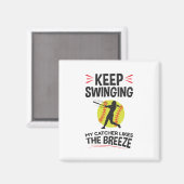 Aimant Softball Pitcher Funny Continuez à faire pivoter l (Recto/Verso)