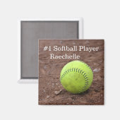 Aimant Softball posé sur le sol (Recto/Verso)