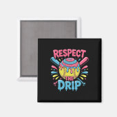 Aimant Softball Respecte le goutte - Joueuse de softball  (Recto/Verso)