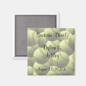 Aimant Softball Sports Mariage thème Enregistrer la date  (Recto/Verso)