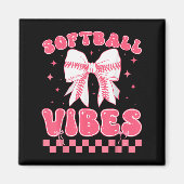 Aimant Softball Vibes Softball Couqette Groovy Softball G (Devant)
