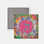 Aimant Soins est Cool rose Floral Kindness Inspirivity (Recto/Verso)