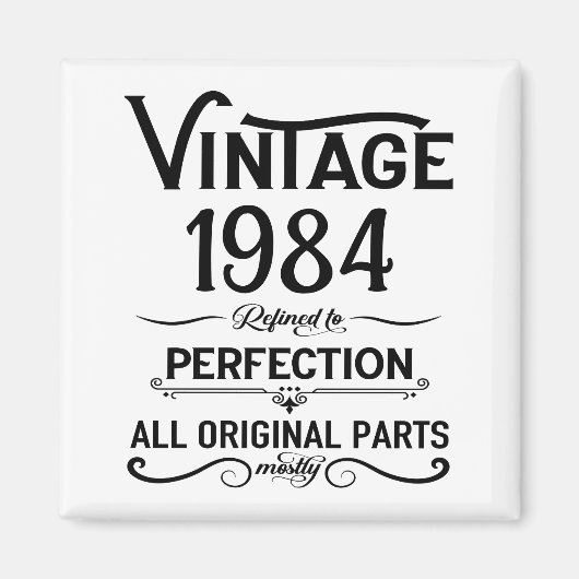 Aimant Soirée de 40 ans vintage personnalisée (Devant)