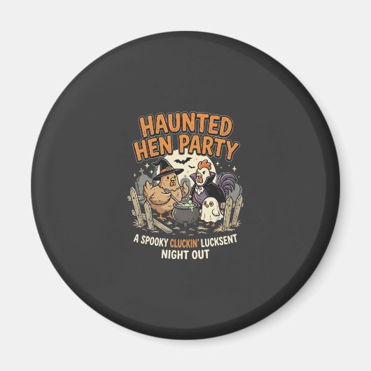 Aimant Soirée de poule hantée d'Halloween (Devant)