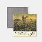 Aimant Soirée - Fin de journée de Vincent van Gogh (Recto/Verso)