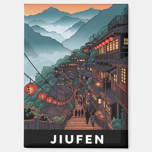 Aimant Soirée Jiufen Taïwan (Recto)