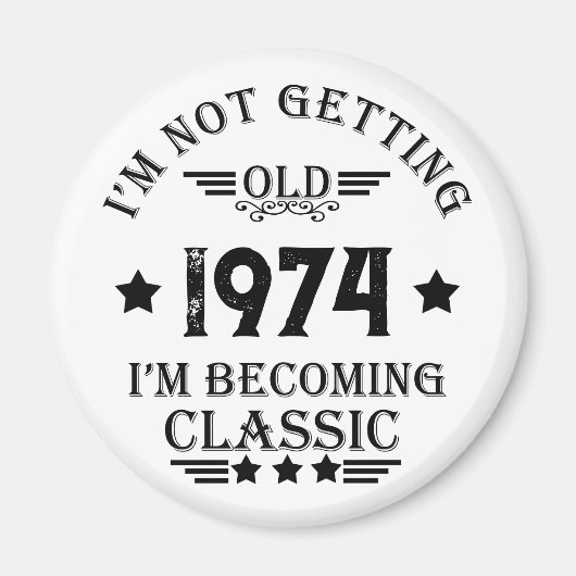 Aimant Soirée personnalisée vintage 50e anniversaire (Devant)