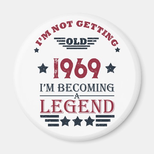 Aimant Soirée personnalisée vintage de 55 ans (Devant)