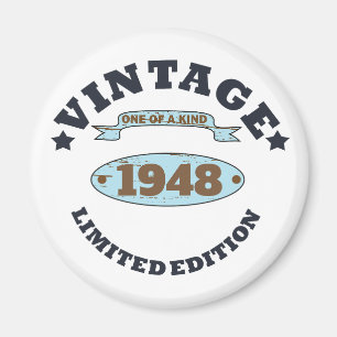 Aimant Soirée personnalisée vintage de 75e anniversaire