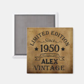 Aimant Soirée personnalisée vintage de 75e anniversaire (Recto/Verso)