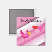 Aimant Sois ma Saint-Valentin Pink Stork (Recto/Verso)