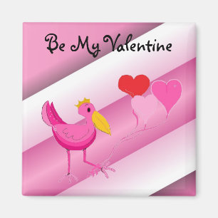 Aimant Sois ma Saint-Valentin Pink Stork