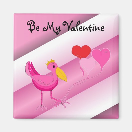 Aimant Sois ma Saint-Valentin Pink Stork (Devant)