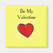 Aimant Sois mon coeur rouge valentin en jaune (Devant)