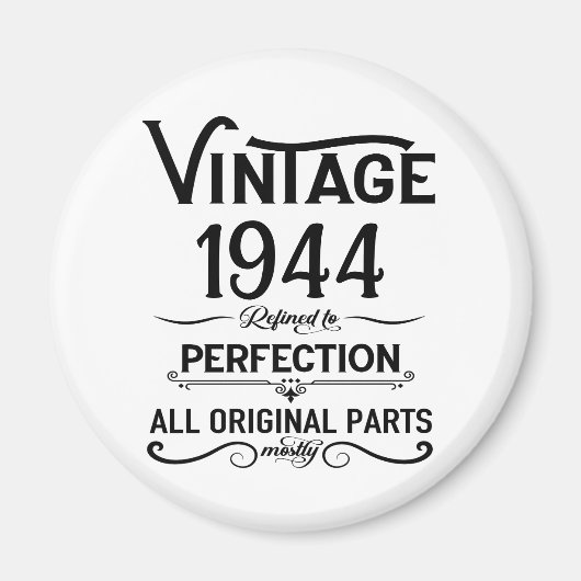 Aimant Soixante-dix vintages fête du 80e anniversaire (Devant)