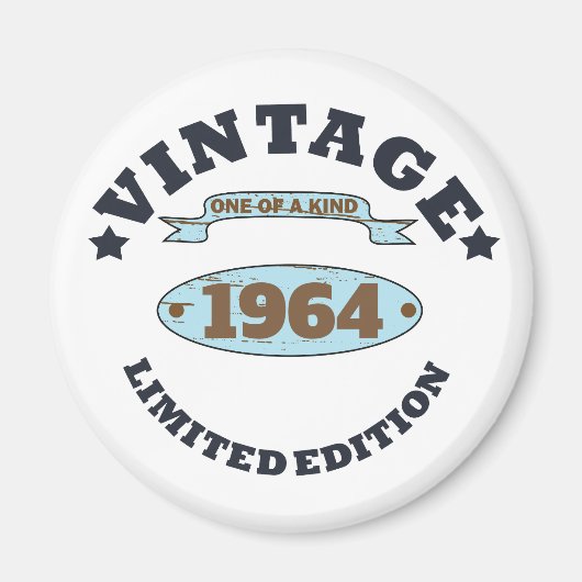 Aimant Soixante vintage 60e anniversaire personnalisée (Devant)