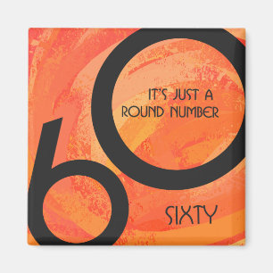 Aimant Soixantième anniversaire Orange Décennie