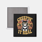 Aimant Soky Cute Creen' It Real Funny Chat Halloween Pun (Recto/Verso)
