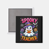 Aimant Soky Teacher Cute Ghost Reading Book Funny Hallo  (Recto/Verso)