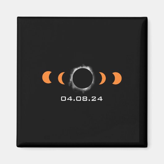 Aimant Solaire Total Sun Eclipse 8 Avril 2024 Chemin D'Ac (Devant)