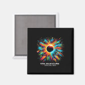 Aimant Solar Eclipse 2024 04.08.24 Eclipse Hommes Femmes (Recto/Verso)