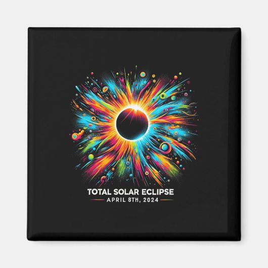 Aimant Solar Eclipse 2024 04.08.24 Eclipse Hommes Femmes (Devant)
