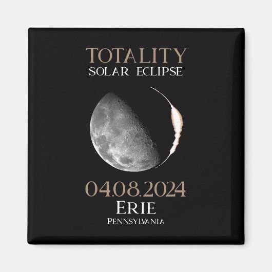 Aimant Solar Eclipse 2024 04.08.24 Erie Pennsylvanie (Devant)