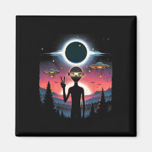 Aimant Solar Eclipse 2024 Alien Avril 8 Amérique Totalité
