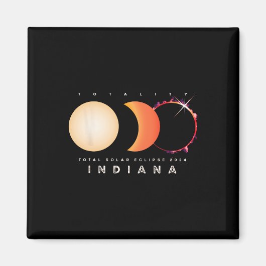 Aimant Solar Eclipse 2024 Indiana Total Eclipse America G (Devant)