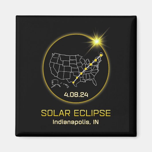 Aimant Solar Eclipse 2024 Indianapolis In Indiana Totalit (Devant)