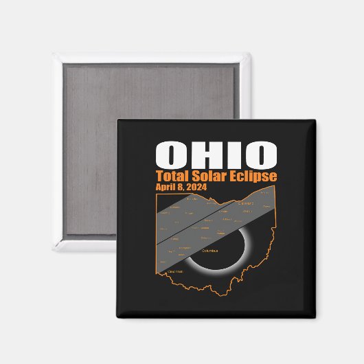 Aimant Solar Eclipse 2024 State Ohio Map Total Solar Ecli (Recto/Verso)