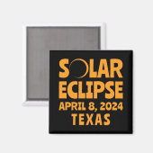 Aimant Solar Eclipse 2024 Texas (Recto/Verso)