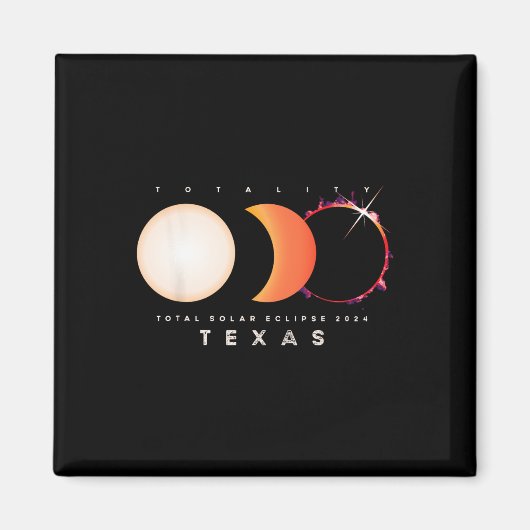 Aimant Solar Eclipse 2024 Texas Total Eclipse America Gra (Devant)