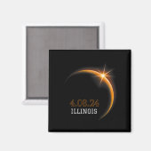 Aimant Solar Eclipse 2024 Totalité Illinois Printemps 4.0 (Recto/Verso)