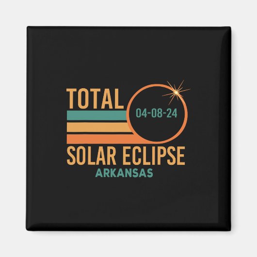 Aimant Solar Eclipse Arkansas Avril 8 2024 Totalité (Devant)