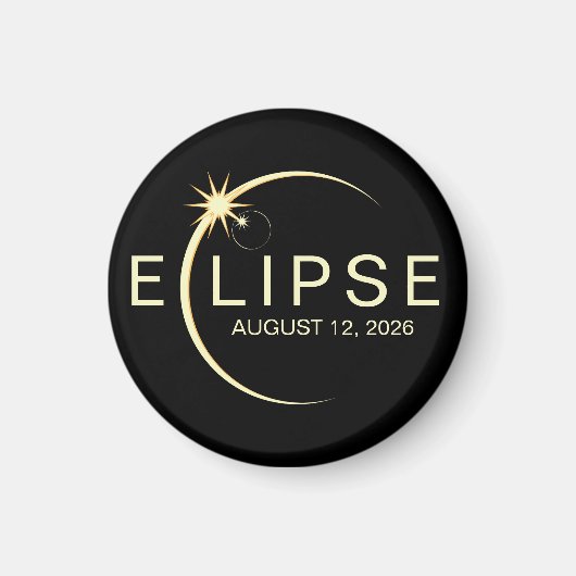 Aimant Solar Eclipse Astronomy Event 2026 (Devant)