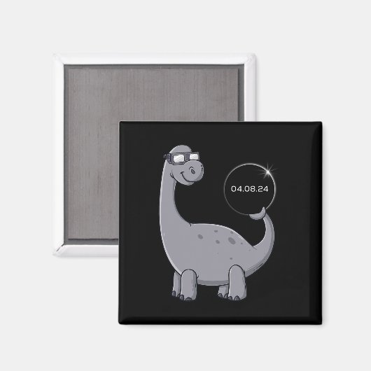 Aimant Solar Eclipse Dino 04.08.2024 Fun Toddler Boys Gir (Recto/Verso)