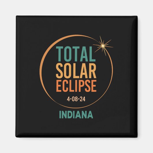 Aimant Solar Eclipse Indiana 8 avril 2024 Totalité (Devant)