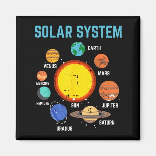 Aimant Solar System Sun Planets Galaxy Astronomy Men Wome (Devant)