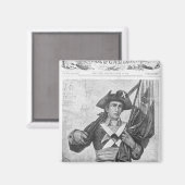 Aimant Soldat continental tenant un drapeau à museau (Recto/Verso)