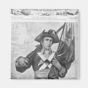 Aimant Soldat continental tenant un drapeau à museau