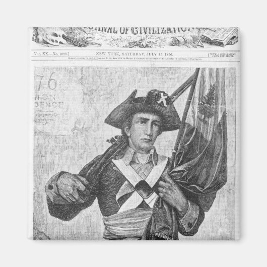 Aimant Soldat continental tenant un drapeau à museau (Devant)