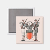 Aimant Soldat, marin et bouclier américain (Recto/Verso)