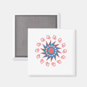 Aimant Soleil bleu (Recto/Verso)